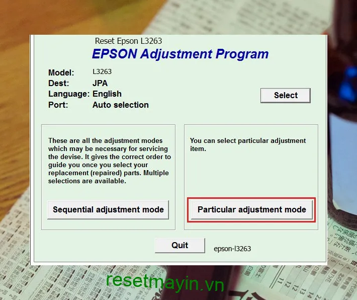 Phần mềm Epson L3263
