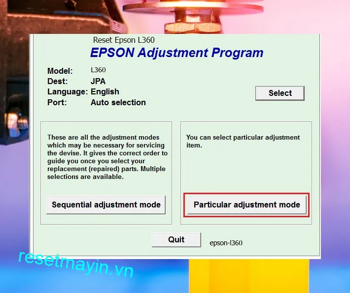 Phần mềm Epson L360