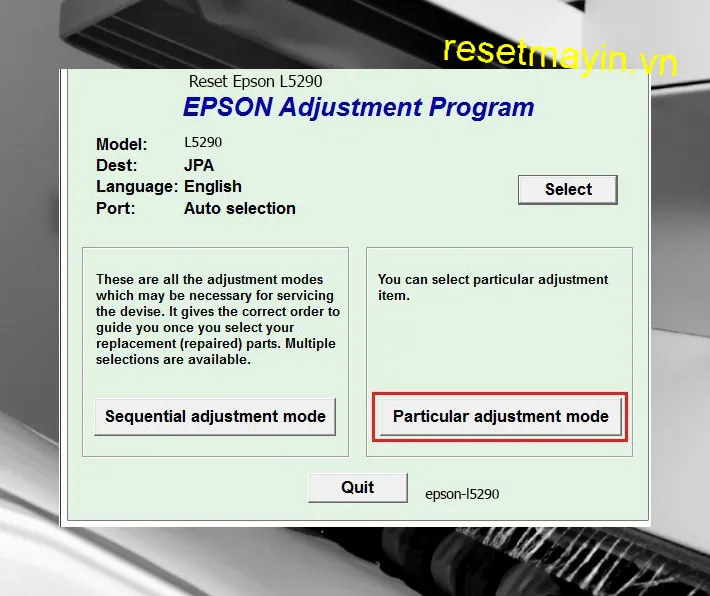 Phần mềm Epson L5290
