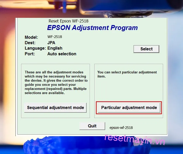 Phần mềm Epson WF-2518