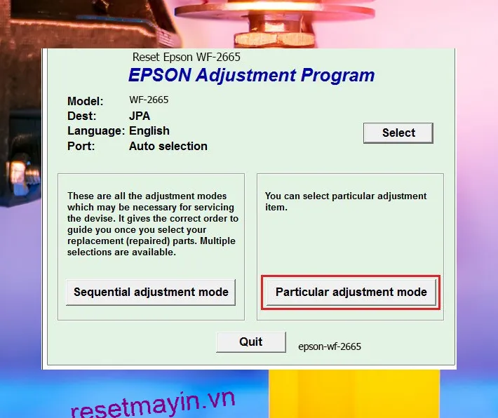 Phần mềm Epson WF-2665