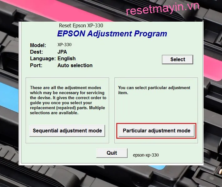Phần mềm Epson XP-330