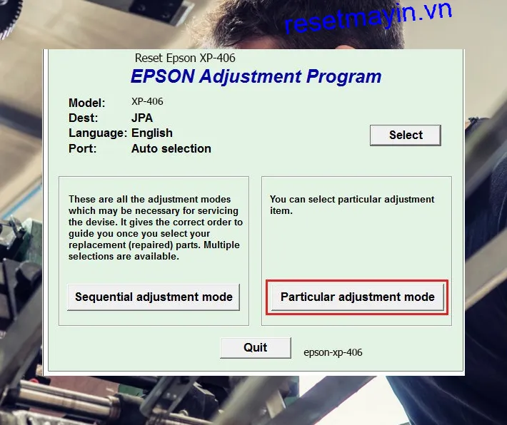 Phần mềm Epson XP-406