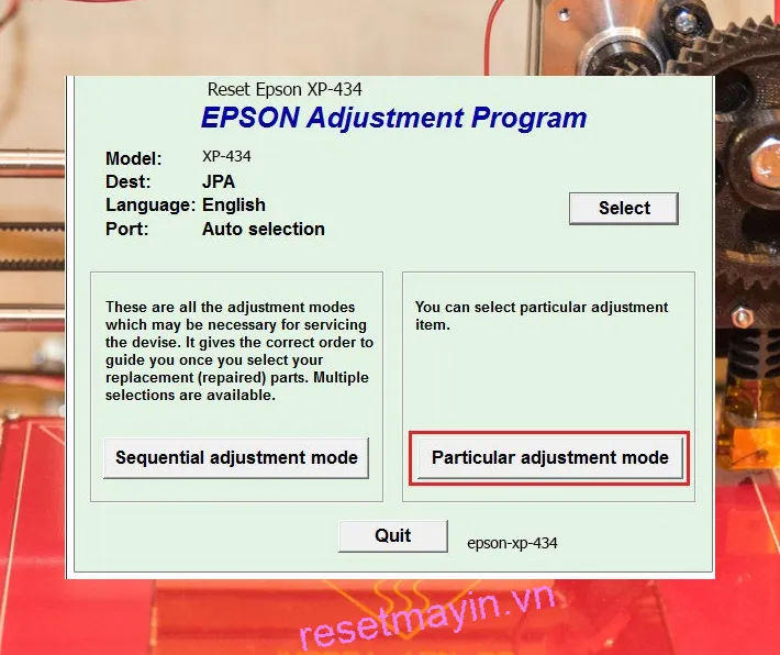 Phần mềm Epson XP-434